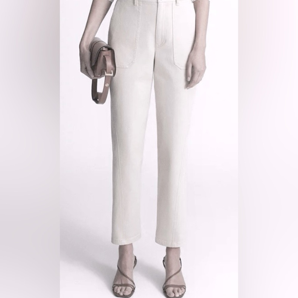Reiss Ashby Dress Pants Straight Legs High Waisted Lined in White Size 6